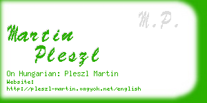 martin pleszl business card